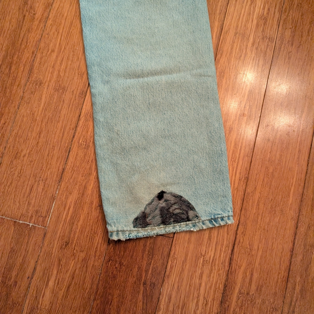 501 Levi's Patchwork Embroidered Bootcut Jeans Be… - image 4